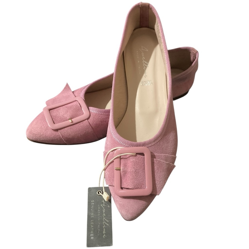 Avellini Pink Suede Leather Shoes With Buckle NEW
